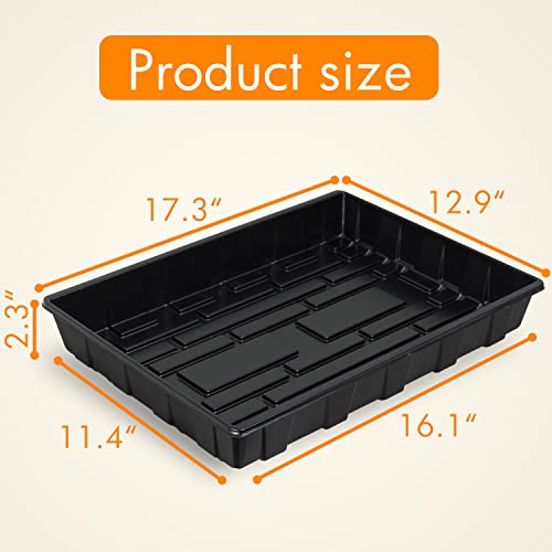 Gardzen 10 Pack Seed Trays, Reusable Plant Grow Trays, Ideal for Seed Starting, Microgreens, Indoor Gardening, and Greenhouse Plant Nurseries - No Drain Holes, 17.3" x 13" - size: 17.3" x 13"