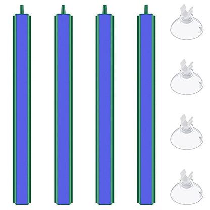 Pawfly Aquarium Air Stone Bar Bubbler 8 Inch, Fish Tank Bubbler Stone with 4 Suction Cups Square Oxygen Diffuser for Air Pump Fish Tank and DWC Bucket, 4 Pack