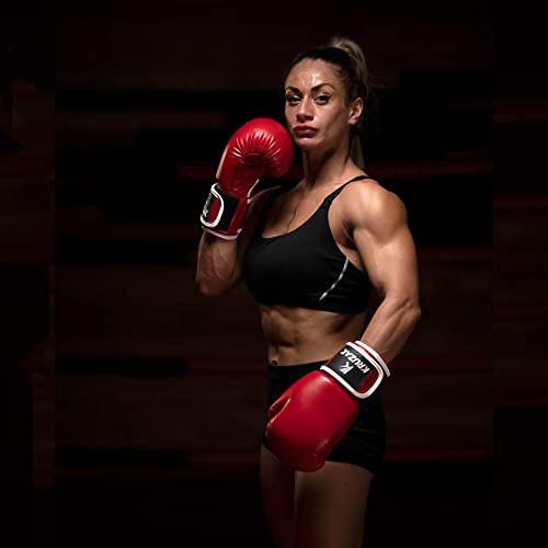 Kruzak Boxing Gloves for Men & Women, Sparring & Kickboxing Gloves, Muay Thai & MMA Gloves, 8-16 oz - color: Red, size: 12 oz