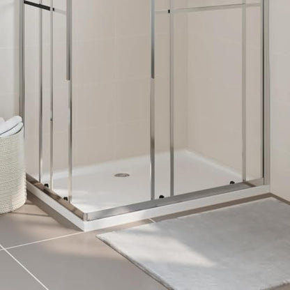 vidaXL Rectangular ABS Shower Base Tray Home Indoor Bath Bathroom Hardware Fixture Plumbing Low Threshold Shower Tray Bath Pan Base White 43.3" - color: White, size: 31.5" x 43.3"