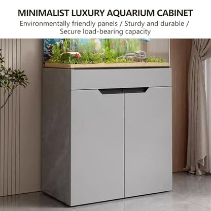 Minimalist Aquarium Cabinet Stand with Doors, Waterproof & Wear-Resistant, Adjustable Shelves for 60x30cm Fish Tanks, Perfect Furniture for Home Decor
