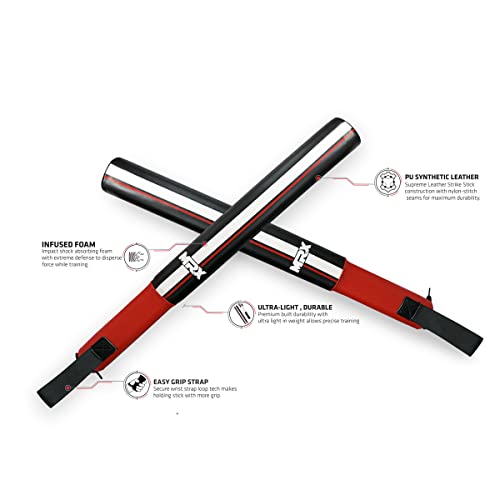 MRX MMA Boxing Training Striking Sticks Padded Pair Boxing Focus Precision Sticks Punch Speed Training Hand Target Ideal for Martial Arts, Muay Thai - color: Black Red
