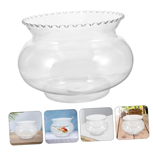 Miniature Fish Bowl Shatterproof Transparent Aquarium for Betta Fish for Home Decor Desktop Decoration Easy Maintenance Space Efficient Design Capacity