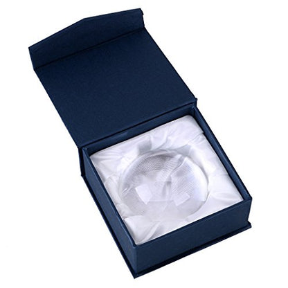 Sumnacon Crystal Magnifying Glass Dome - 3.15'' Crystal Magnifier Dome, Fuctional Paperweight/Photography/Decoration, Reading Aid for Blueprints, Maps, Small Fine Print Etc - size: 3.15"