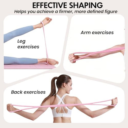 Figure 8 Resistance Band, Figure 8 Resistance Bands for Women Men,Resistance Band Figure for Working Out, Non-Slip Handles, Home Gym, Yoga & Physical Therapy - color: 15lb Pink + 25lb Gray