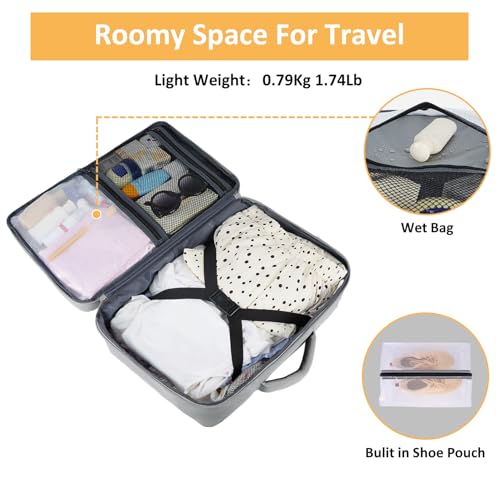 Taygeer Carry On Backpack, Womens Travel Backpack with Water Bottle Pocket | Laptop Mochila 15.6inch Flight Approved with Shoe Pouch, College Teacher Tote Bag for Business Travel Supplies, Grey - color: Elephantgray, size: Large
