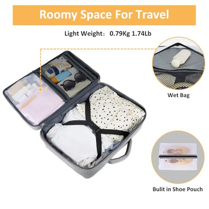 Taygeer Carry On Backpack, Womens Travel Backpack with Water Bottle Pocket | Laptop Mochila 15.6inch Flight Approved with Shoe Pouch, College Teacher Tote Bag for Business Travel Supplies, Grey - color: Elephantgray, size: Large