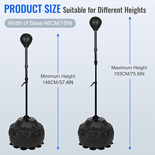 INNOLIFE Reflex Speed Bag Punching Bag with 2 Balls & Heavy Stable Base