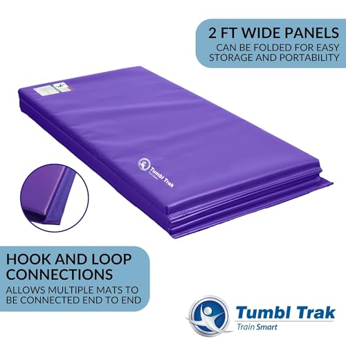 Tumbl Trak Gymnastics Folding Tumbling Panel Mat - color: Purple, size: 4'x8'x2"