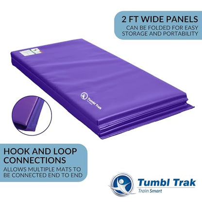 Tumbl Trak Gymnastics Folding Tumbling Panel Mat - color: Purple, size: 4'x8'x2"