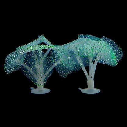 Silicone Glowing Artificial FishTank Decorations for Aquarium Terrarium False Ornament, Green