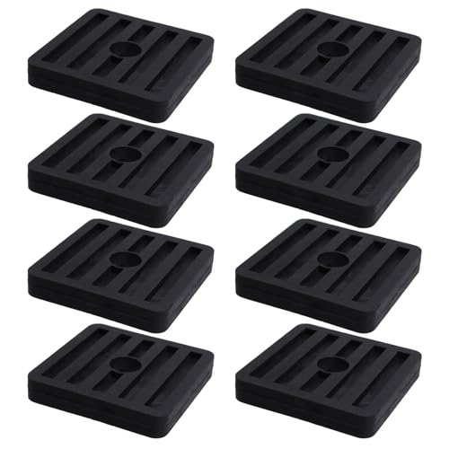 8 Pack Anti Vibration Pads Air Conditioner Rubber Vibration Isolator Square Rubber Vibration Absorber 1.77" x 1.77" x 0.31"