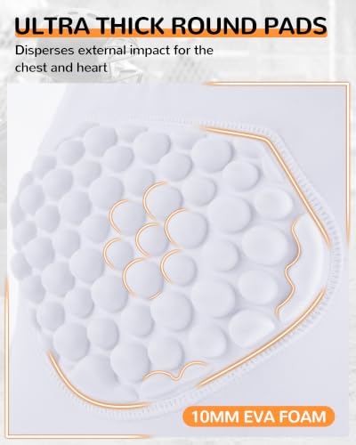 Youth Baseball Chest Protector Softball Lacrosse Football Padded Compression Shirt Heart Guard Sternum Protection - color: White Camo, size: X-Large