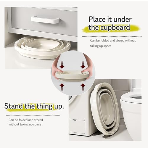 Folding Bucket, Water Bucket, 5L, 10L, Thick, Multi-Functional, Convenient, Foot Bath, Square, Stylish, Camping, Laundry, car wash, Foot Bath, Fishing (Grey-5L)