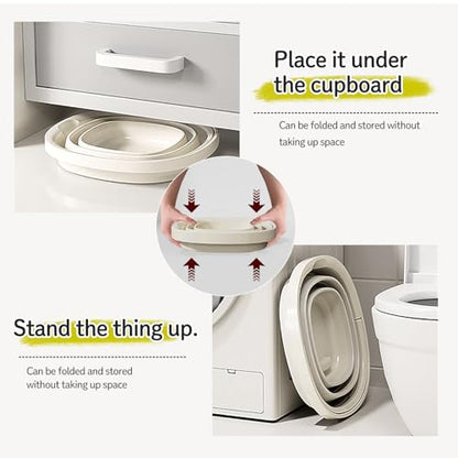 Folding Bucket, Water Bucket, 5L, 10L, Thick, Multi-Functional, Convenient, Foot Bath, Square, Stylish, Camping, Laundry, car wash, Foot Bath, Fishing (Grey-5L)