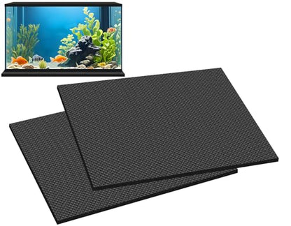 2PCS Aquarium Leveling Mat for Under Tank, 23" x 15" x 0.2" Neoprene Foam, Non-Slip Shockproof Self Leveling Fish Tank Mat, Easy to Cut, Water Compressible Mat for Uneven Surfaces, Black - size: 23x15 In -2P