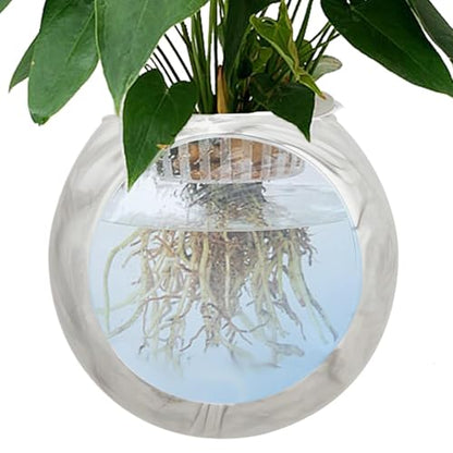 Wall Mount Vase,Silicone Wall Vases for Flowers | Fish Tank Mount, Clear Terrarium Air Plant Holder Propagation Station for Hydroponics Plants - color: Ice Grey