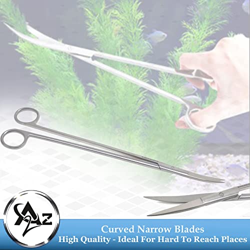 A2Z-Aquarium Tools Kit, 5 in 1 Long Stainless Steel Tweezers Scissor Spatula Multi Functional Aquarium Tank Tool Set for Fish and Aquatic Plants Trim Aquascaping Cleaning & Fish Kit