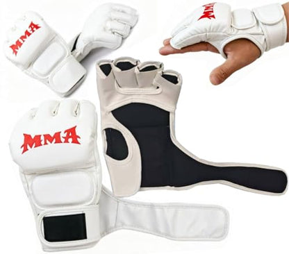 MMA Gloves Grappling Sparring, Mixed Martial Arts Mitts Men Women Boxing Gloves, Combat Sports Training, Muay Thai, Kickboxing, Open Palm Training Gloves for Grappling, Punching Bag, Self-Defense