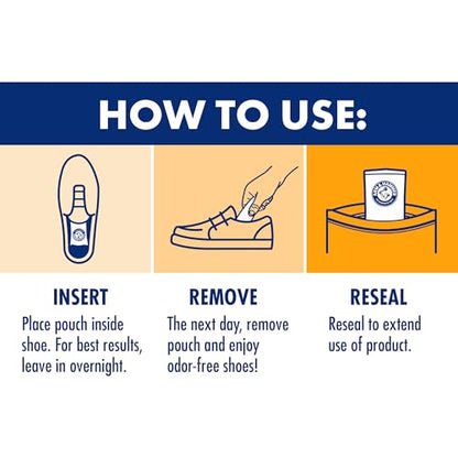 Arm & Hammer In-Shoe Odor Control Pouches, Moisture Absorbing, 4 Count