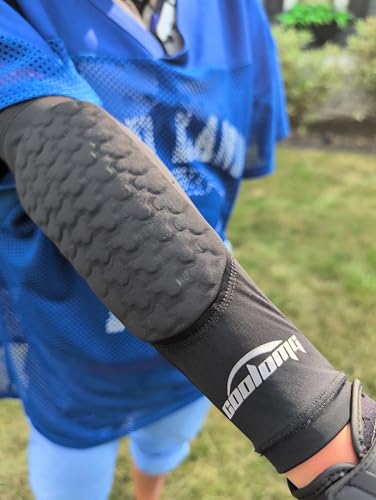 COOLOMG Football Forearm Pad with Stick Grips - color: Black Pair, size: Large