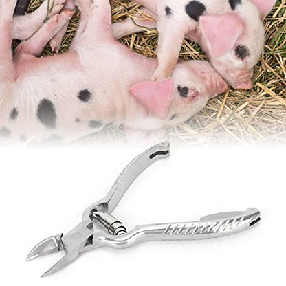 Pig Tooth Nipper Pliers, Stainless Steel Pig Teeth Clippers, 14cm/5.5in Pig Teeth Cutting Tool with Ergonomic Handle, Gourd Shaped Piglet Teeth Pliers for Home and Farm