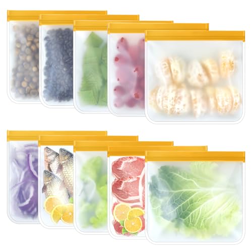 10 Pack Reusable Sandwich Bags, Silicone Sandwich Bags Reusable, Reusable Silicone Bags, Leakproof Sandwich Containers for Lunch Boxes, Travel Picnic, Work, Home Use