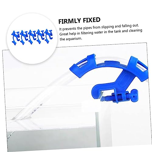 Generic Aquarium Accessories 5pcs Water Tube Clamp Hose Holder for Fish Tank Blue 18mm Glass Clamp Easy to Install