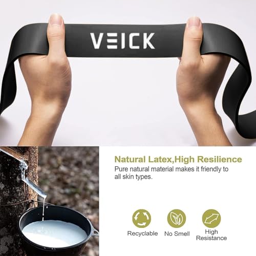 VEICK Pull Up Assist Resistance Bands for Home Gym - color: Gray Set of 5 + Hand Grip Pads