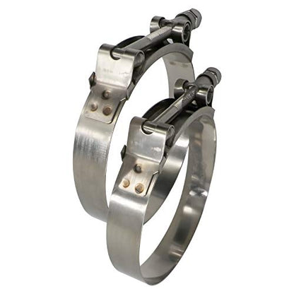 4.5" T Bolt Hose Clamp Stainless Steel - Working Range 121mm - 129mm for 4.5" I.D. Hose with 3mm - 6mm Wall Thickness, Roadformer T-bolt Clamps Featured to Provide Reliable Sealing Force, 2 Pack - size: 4.5" Hose Clamp 121mm - 129mm (4.76" - 5.08")