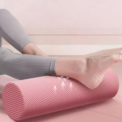 12 Inch EVA Soft Dot Foam Roller for Muscle Therapy, Yoga and Balance Exercises, High-Density Massage Roller, Foam Roller for Back, Legs for Home, Gym and Travel (Pink#M) - color: Pink#m