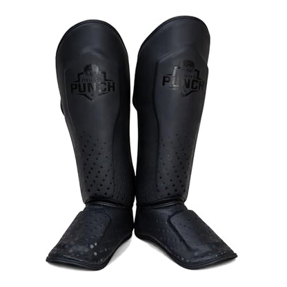 Shin Guards Kickboxing Leg Pads with Instep Protection, Muay Thai MMA Martial Arts Kicking Sparring Training Gear - color: Black, size: Medium