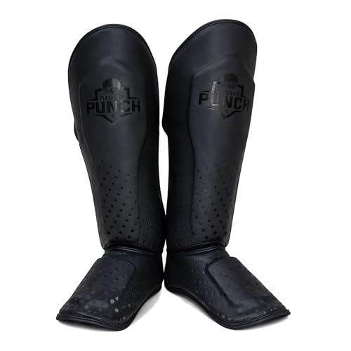 Shin Guards Kickboxing Leg Pads with Instep Protection, Muay Thai MMA Martial Arts Kicking Sparring Training Gear - color: Black, size: Medium