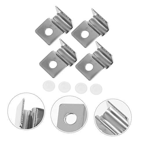ORFOFE 4pcs Stainless Steel Glass Lid Brackets for Aquarium Easy to Install Clips for Fish Tank Covers Supports for Turtle and Snake Tanks Compact Design