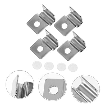 ORFOFE 4pcs Stainless Steel Glass Lid Brackets for Aquarium Easy to Install Clips for Fish Tank Covers Supports for Turtle and Snake Tanks Compact Design
