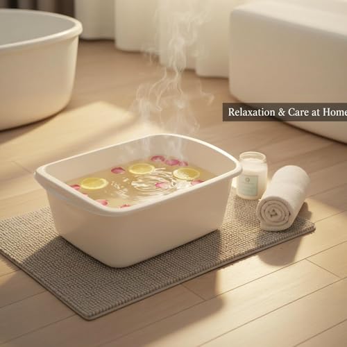 10 Pack White Wash Basins, 7 Quart Rectangular Plastic Tubs for Multipurpose Cleaning & Soaking, 12.99" x 10" x 5" - color: White