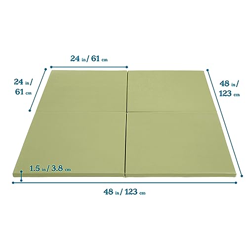 ECR4Kids SoftZone Play Patch Activity Mat Squares, Modular Playmat, Fern Green, 4-Pack - color: Fern Green