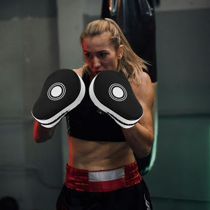 Beavorty Curved Boxing Punch Mitts Pu Kick Shield Pads Thickened Handheld Five-Digit for Martial Arts Taekwondo Kickboxing Training Sparring Gloves