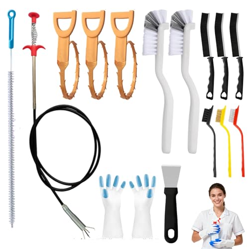 11 Pcs Crevice Brushes for Cleaning Crevice Cleaning Brush Set, 6 Pack Drain Hair Remover Set for Corner Sink Cup Teapot Bottle Blender, Clogged Pipes and Tubes