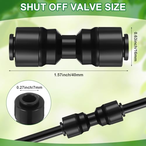 30 Pcs 1/4" Drip Irrigation Tee Connectors for Tube Quick Connect Parts Fittings for 1/4 Inch(6.35mm) Tubing or Sprinkler(Pom,Two Way Connector,Black) - size: Black, style: Two Way Connector