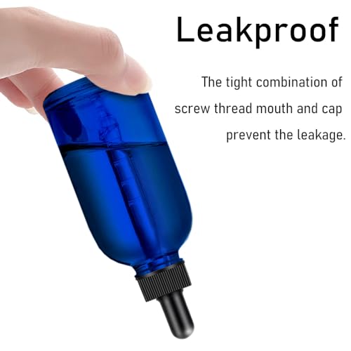 Dropper Bottles, 4oz Blue Bottle with Dropper for Essential Oils with Funnel, Labels & Pipette, 2-Pack Tincture Bottles with Dropper(Unbreakable Plastic Eye Dropper) - color: Blue