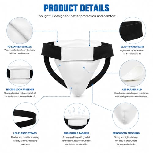 POPETPOP Breathable Kids Boxing Groin Protector Guard for Martial Arts Training Wear-Resistant Crotch Protector Cup for Taekwondo Kickboxing , Karate Fighting Training