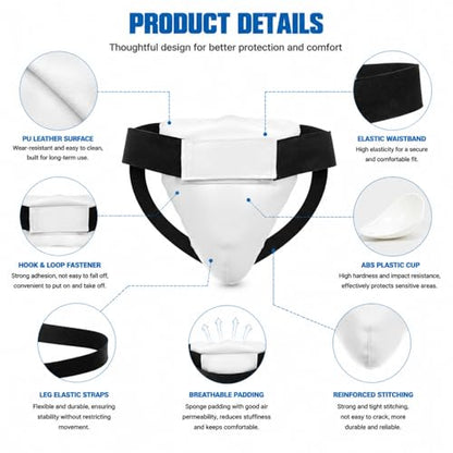 POPETPOP Breathable Kids Boxing Groin Protector Guard for Martial Arts Training Wear-Resistant Crotch Protector Cup for Taekwondo Kickboxing , Karate Fighting Training