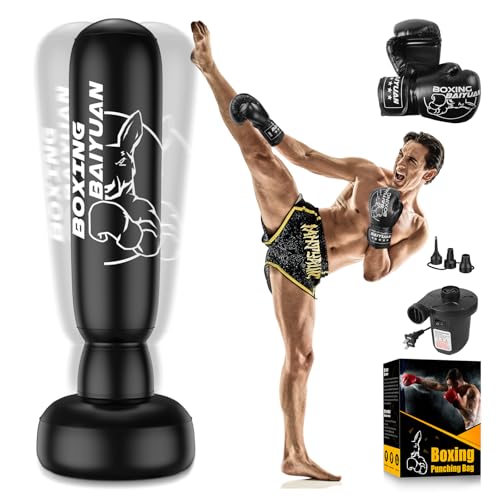 BaiYuan Inflatable Freestanding Punching Bag with Stand - size: 71"