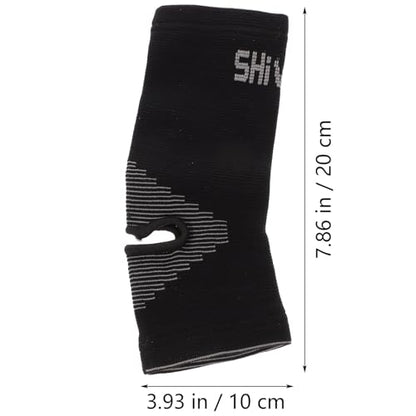 2 Pcs Foot Ankle Protector for Karate Practice, Knitted Fabric Black