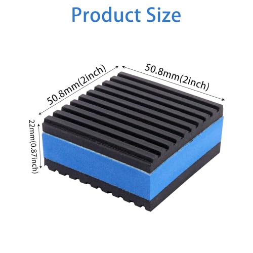 Rubber Anti Vibration Pads, Heavy Duty Mechanical Vibration Isolator Pads for Washing Machine, Dryer Air Conditioner (2" × 2" × 7/8", 4pcs) - size: 2" × 2" × 7/8"