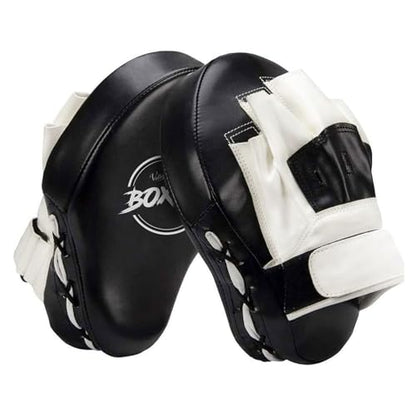 Valleycomfy Boxing Pads Curved Focus Punching Mitts for Men Women - color: Black White
