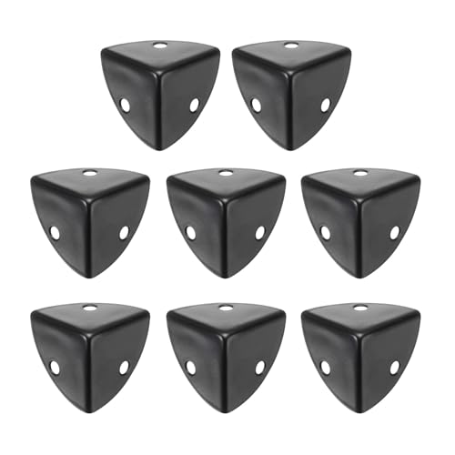 uxcell 8PCS Metal Corner Protector 0.9 x 0.9 x 0.9 Inch Box Edge Guard Protector Zinc Alloy Cabinets Speaker Corners Protector for Furniture Decorative (Black) - color: Black, size: 0.9 x 0.9 x 0.9 Inch