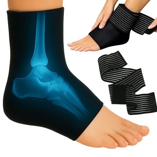Vive Arctic Flex Ankle Ice Pack Wrap for Swelling - Adjustable Hot & Cold - size: Small