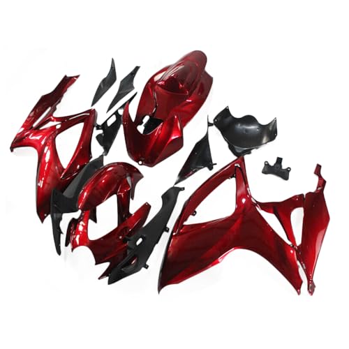 ABS Plastics Fairing Kit Fit for Suzuki GSXR600 GSXR750 2006 2007 K6 Injection Mold Bodywork Candy Red Black Body Kits - size: Style 7
